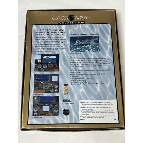 Wolfpack CD-ROM Classics Video Game Nova Logic Electronic Arts Win 95 MS-DOS CIB - Picture 6 of 6